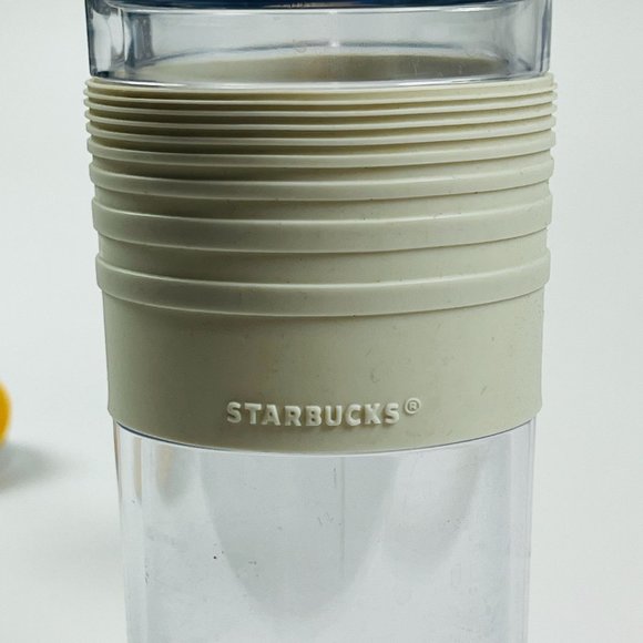 Starbucks Bodum French Press Clear Acrylic Tumbler 16oz on the go Travel Cup - Picture 3 of 7